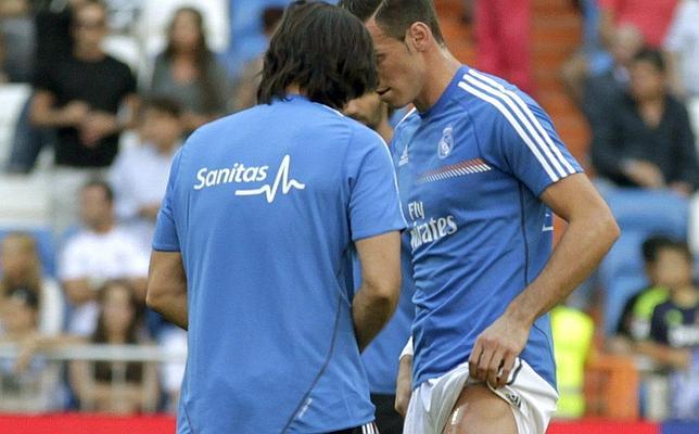 Bale, tras caer lesionado en el calentamiento ante el Getafe
