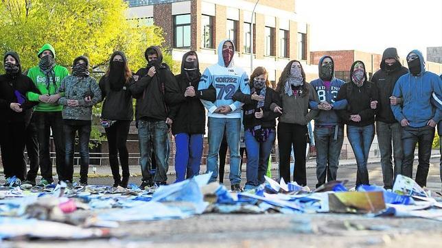 Encapuchados en Somosaguas, el pasado octubre