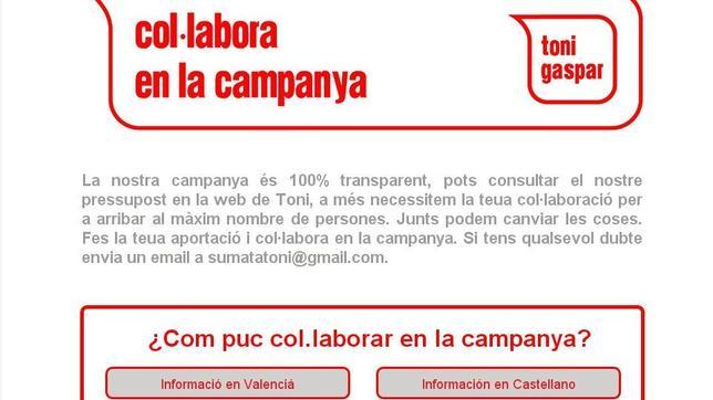 Toni Gaspar financiará con micromecenazgo su campaña de primarias
