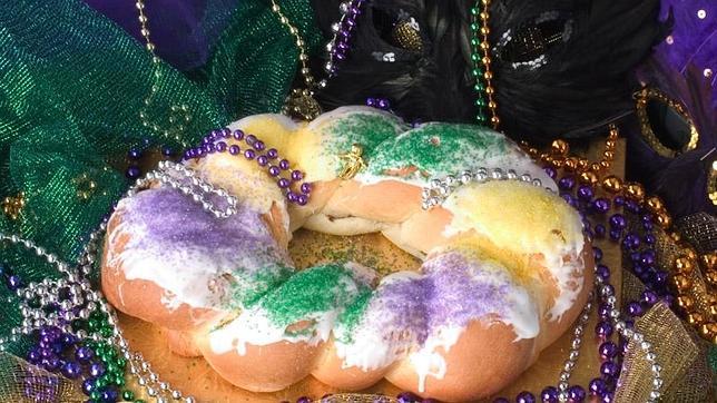 El «king cake» típico del carnaval de Nueva Orleans