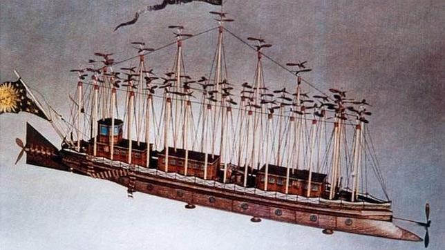 Verne se inspiró en las ideas de la época para diseñar su Albatross, precrusor del helicóptero