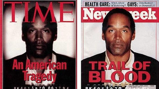 O. J. Simpson, muy distinto en las dos portadas