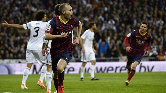 Iniesta rompe su maldición en los partidos Madrid-Barcelona del Santiago Bernabéu