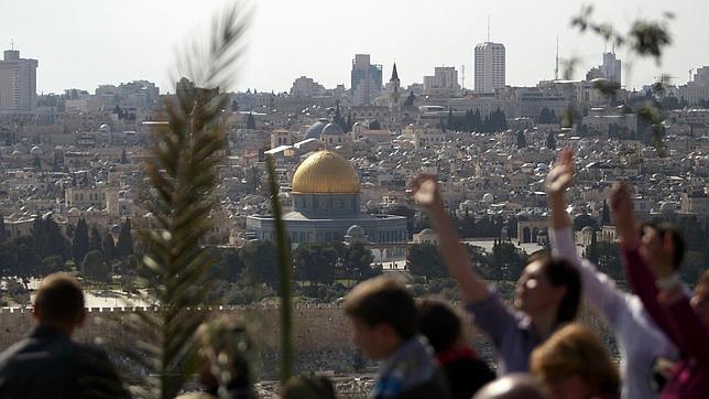 Celebración de la procesión del Domingo de Ramos en Jerusalén, en 2012