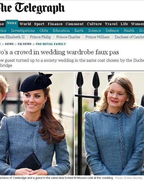 Catalina de Cambridge coincide en el estilismo para una boda con una invitada