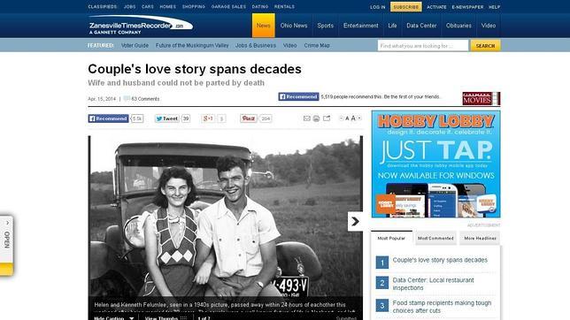 Una pareja vive setenta años enamorada y se mueren con 15 horas de diferencia