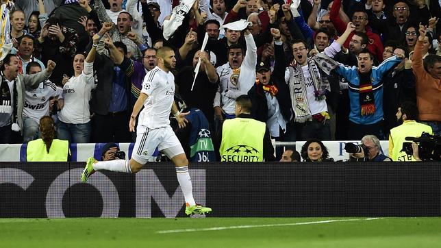 Karim Benzema, celebrando el gol del partido