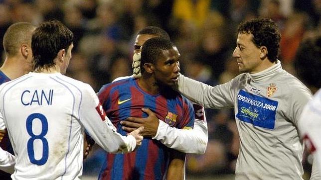 Samuel Eto'o intentó abandonar La Romareda