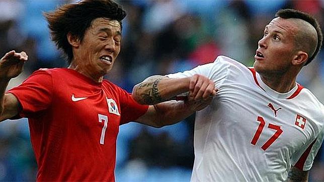 Morganella en el partido ante los coreanos