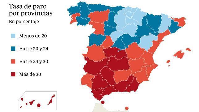 El número de parados baja en 2.300 personas, pero la tasa de desempleo sube al 25,93%