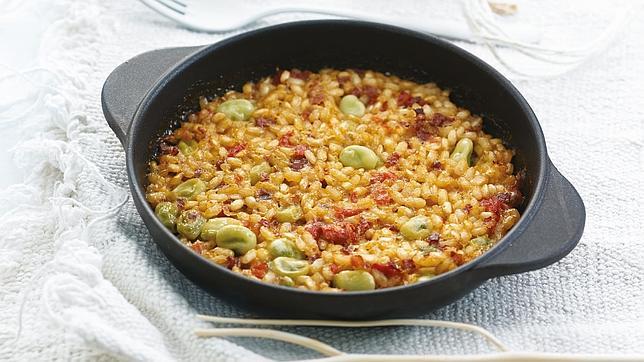 Arroz seco al horno con jamón ibérico
