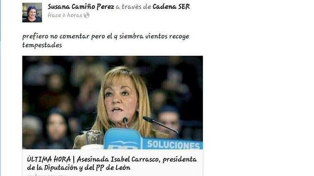 Dimite una edil socialista de Vilagarcía por un comentario sobre el asesinato de Isabel Carrasco