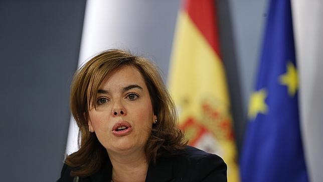 Soraya Sáenz de Santamaría tras un consejo de ministros
