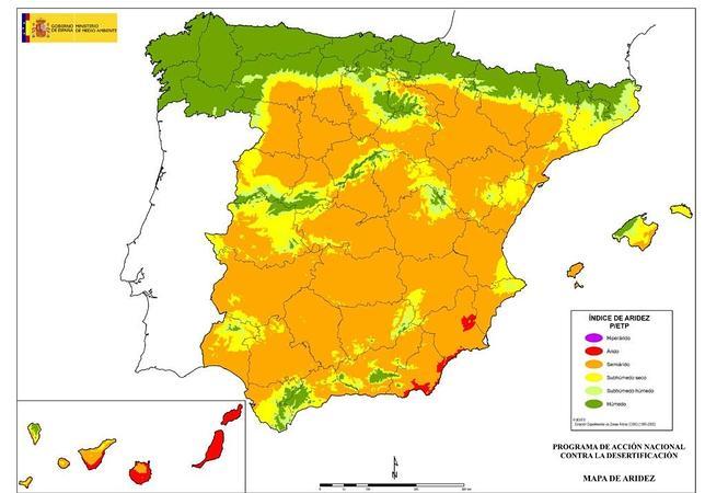 Las dos terceras partes de la superficie de  España están en riesgo de desertificación