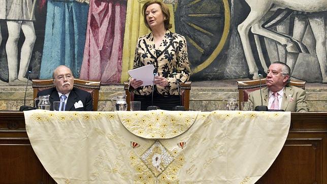 La presidenta de Aragón, Luisa Fernanda Rudi, durante un acto en defensa de la tauromaquia