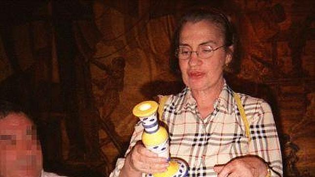 Esther Areitio, durante una fiesta de cumpleaños