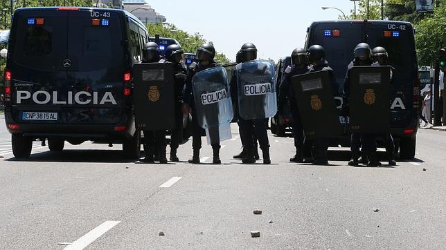 Dispositivo policial de las marchas mineras en Madrid en 2012