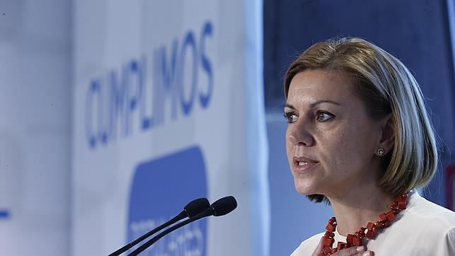 María Dolores de Cospedal, en un acto del partido