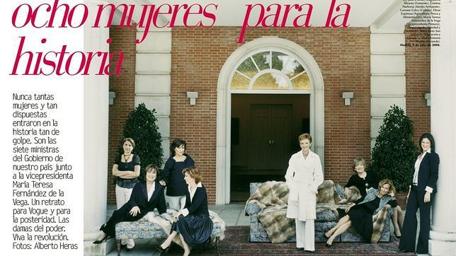 Fotografía de la publicación de Vogue en la que posan las ministras socialistas