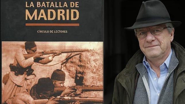 La portada de La batalla de Madrid y el escritor Jorge Martínez Reverte