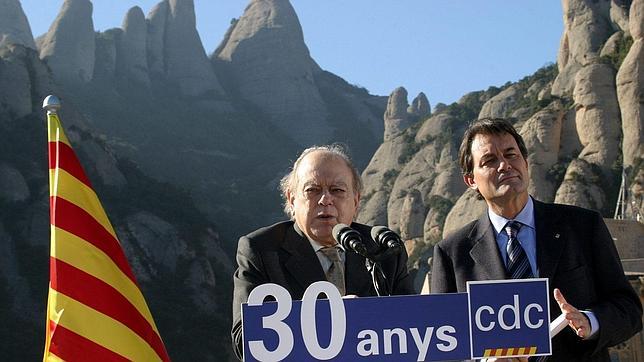 Jordi Pujol y el secretario general, Artur Mas, de CDC