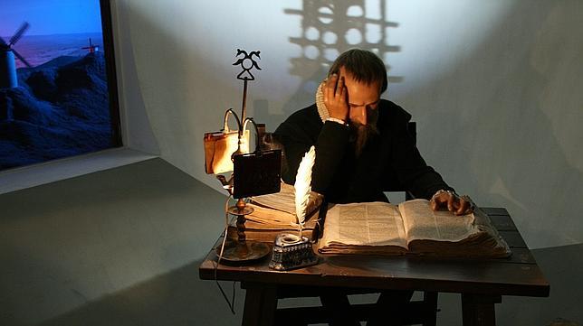 Estatua de cera de Cervantes en el Museo de Cera de Madrid