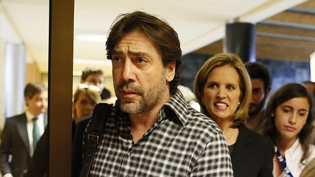 El actor Javier Bardem, en una conferencia sobre derechos humanos
