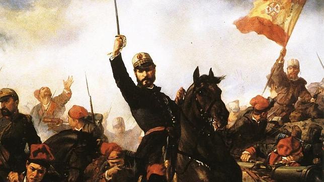 El general Prim en la guerra de África, obra de Francisco Sans Cabot