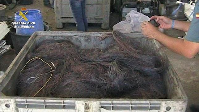 Piratas del cobre: Un alijo de una tonelada de cable, oculto en la Cañada Real Galiana