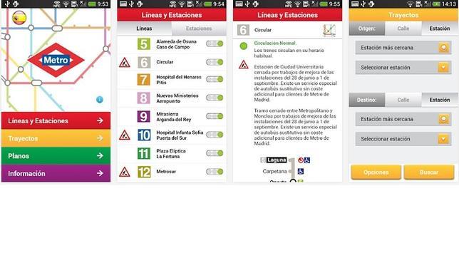 La aplicación del Metro de Madrid