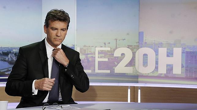 Arnaud Montebourg durante una entrevista en la televisión