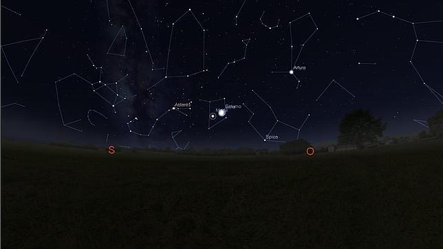 Marte, Saturno y la Luna se acercan este domingo