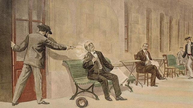 Ilustración del asesinato en un libro de Francisco Pi y Margall.