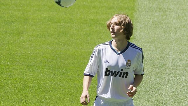 Modric, durante la presentación como nuevo jugador del Real Madrid