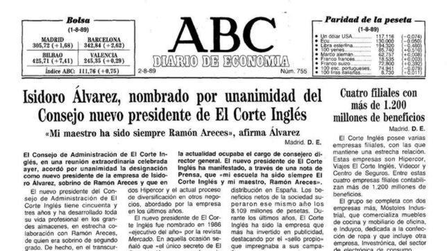 Así contó ABC el nombramiento de Isidoro Álvarez como presidente de El Corte Inglés