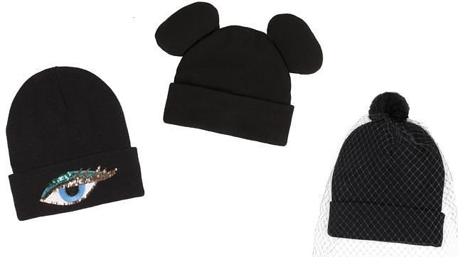 Tres gorros para el invierno de la firma Bershka