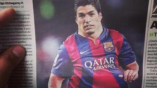 Un medio peruano se mofa de Luis Suárez y le muestra como un jugador «obeso»