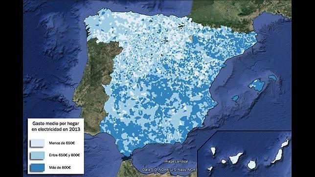 Esto es lo que gastan las familias en luz y gas