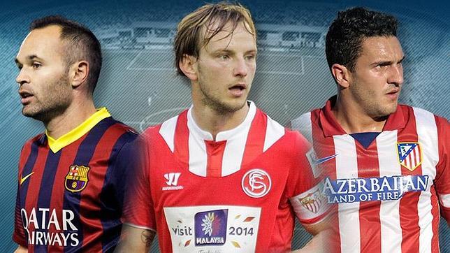 Koke, Iniesta y Rakitic, nominados a mejor centrocampista de ataque de la Liga 2013-14