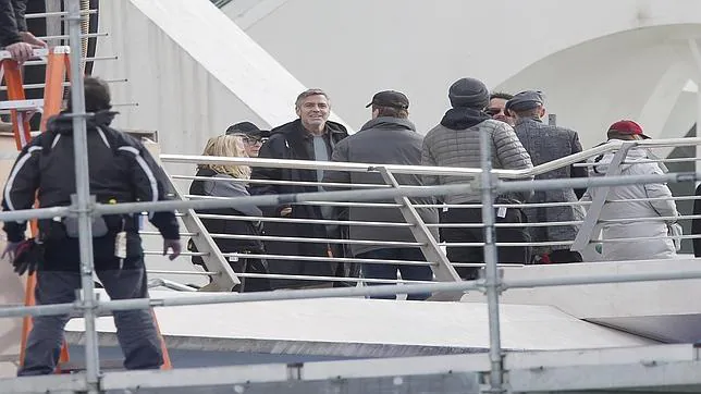 Imagen de George Clooney durante el rodaje de «Tomorrowland» en Valencia