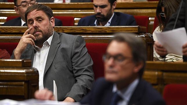 Junqueras y Mas, en el Parlament