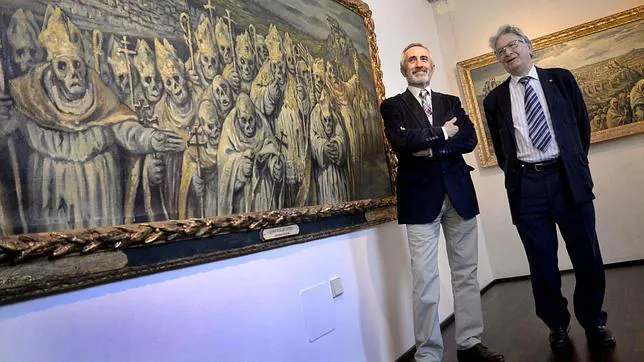 Juan Antonio García y Mariano Guerrero presentan tres cuadros del pintor Cecilio Mariano Guerrero Malagón
