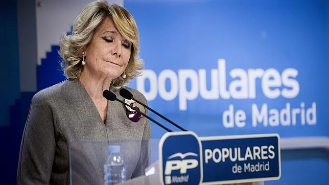 Esperanza Aguirre durante su comparecencia