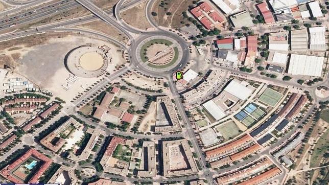 Plano aéreo de la ubicación de la gasolinera