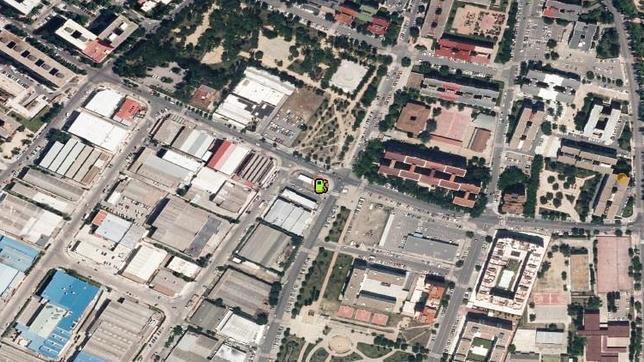 Plano aéreo de la ubicación de la gasolinera