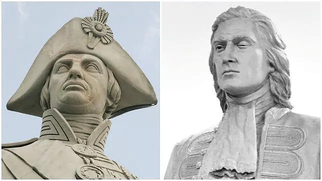 Dos héroes, dos estatuas. Nelson, recordado, y Blas de Lezo, hasta hace muy poco, olvidado