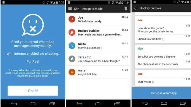 Shh, una «app» para burlar el doble check azul de WhatsApp