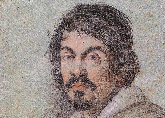 Retrato de Caravaggio, dibujado por Ottavio Leoni