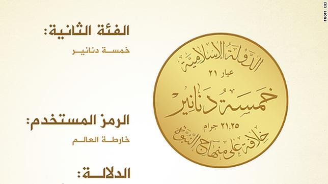 Boceto de la nueva moneda de los yihadistas