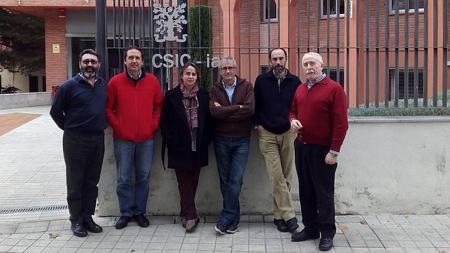 Los investigadores Miguel Herranz, José M. Castro, Luisa M. Lara, Fernando Moreno, Pedro J. Gutiérrez y José M. Jerónimo
